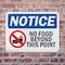 Signmission No Food Beyond This Point, 10 in W x Rectangle, Plastic OS-2PACK-NS-P-710-L-14559 - alternate 2